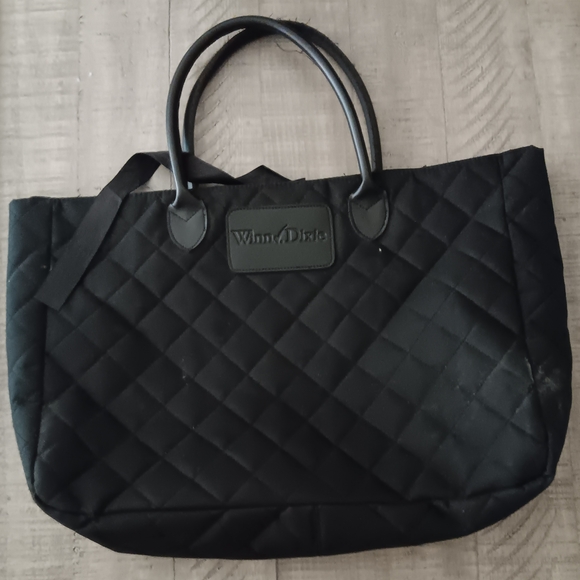 Black Quilted Tote Bag - Picture 1 of 4